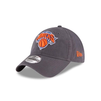 Grey New York Knicks Hat - New Era NBA Core Classic 9TWENTY Adjustable Caps USA0476251